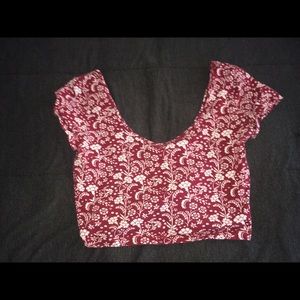 Red Floral Crop Top